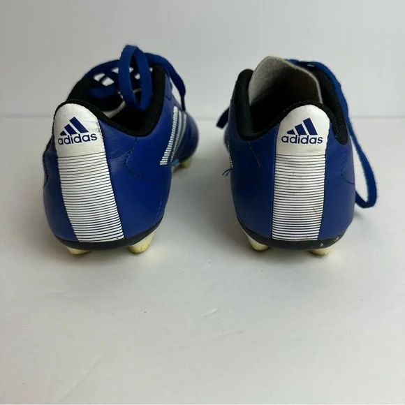❌SOLD❌Adidas Soccer Cleats Youth Boys Size 4 Blue White Outdoor Sports - Picture 3 of 11